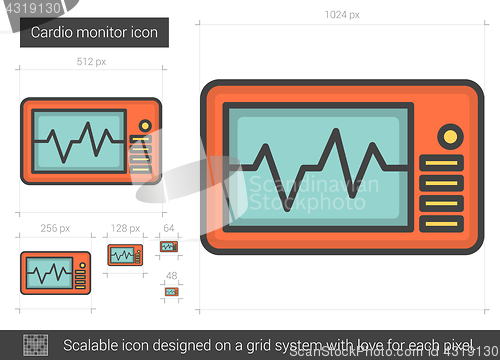 Image of Cardio monitor line icon.