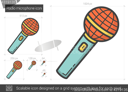 Image of Radio microphone line icon.