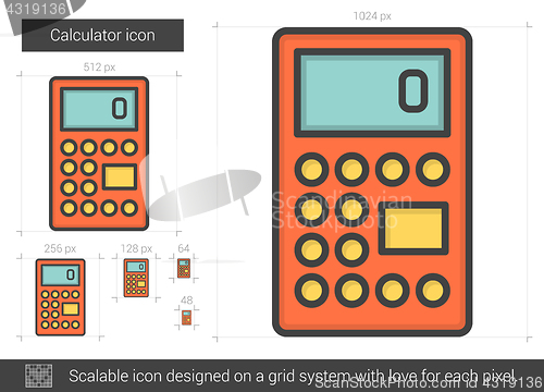 Image of Calculator line icon.