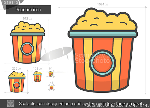Image of Popcorn line icon.