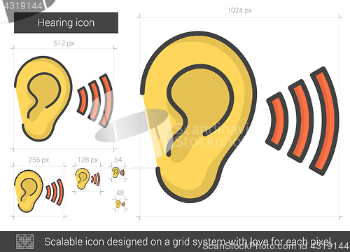 Image of Hearing line icon.