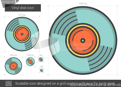 Image of Vinyl disk line icon.