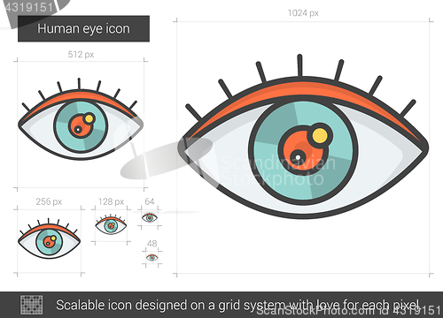 Image of Human eye line icon.