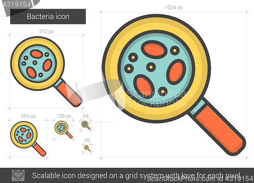 Image of Bacteria line icon.