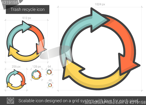 Image of Trash recycle line icon.