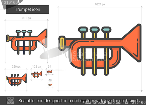 Image of Trumpet line icon.