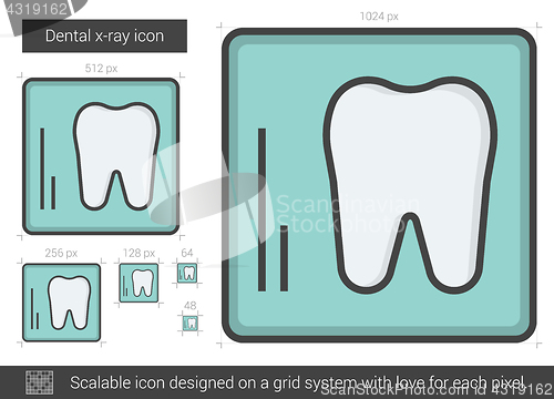 Image of Dental x-ray line icon.