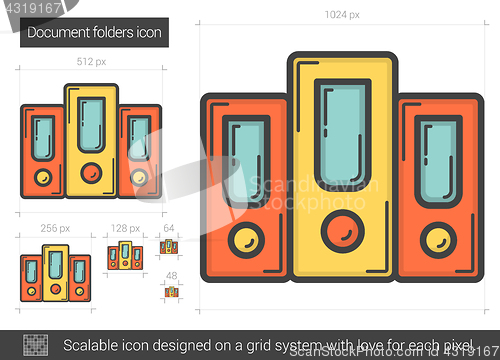 Image of Document folders line icon.