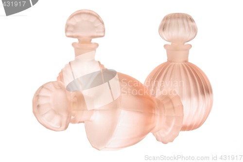 Image of Pink glass bottles