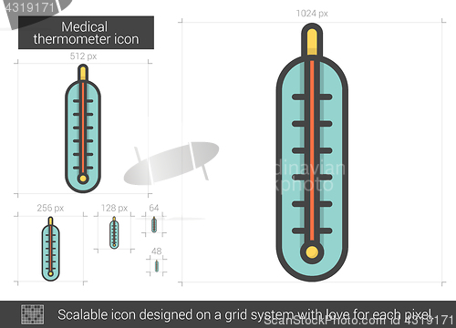 Image of Medical thermometer line icon.