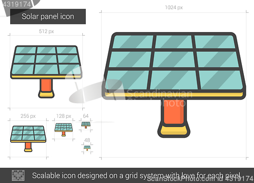 Image of Solar panel line icon.