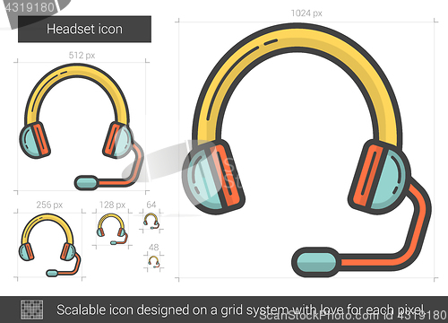 Image of Headset line icon.