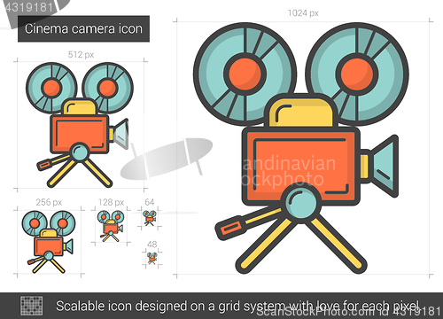 Image of Cinema camera line icon.