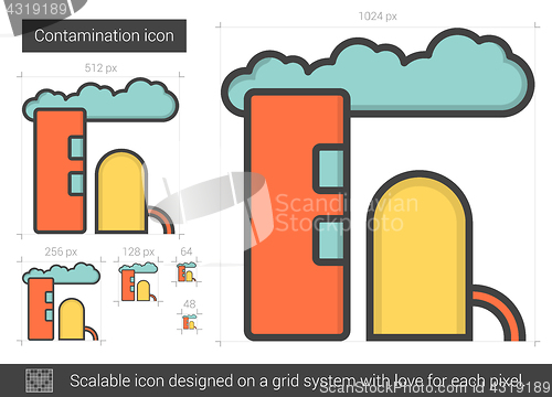 Image of Contamination line icon.