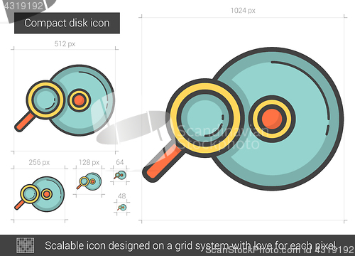 Image of Compact disk line icon.