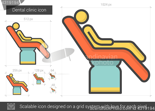 Image of Dental clinic line icon.