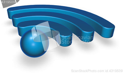 Image of wifi symbol on white background - 3d rendering