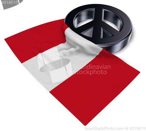 Image of peace symbol and flag of peru - 3d rendering