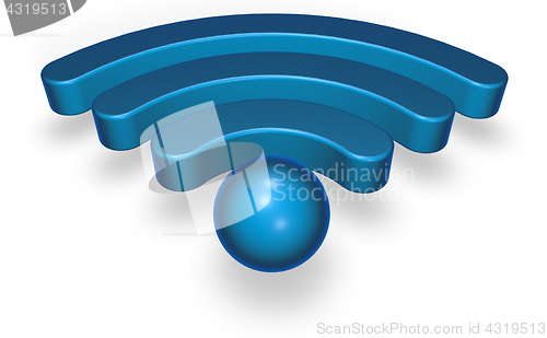 Image of wifi symbol on white background - 3d rendering