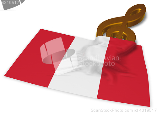 Image of clef symbol symbol and flag of peru - 3d rendering