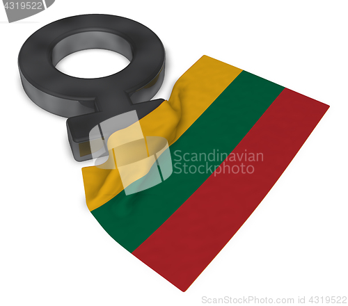 Image of symbol for feminine and flag of lithuania - 3d rendering