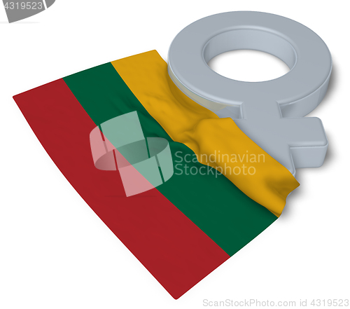 Image of symbol for feminine and flag of lithuania - 3d rendering