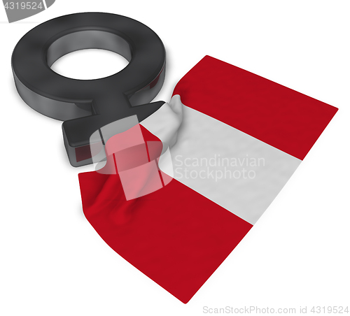 Image of female symbol and flag of peru - 3d rendering