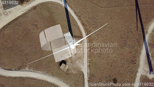 Image of Top view of modern windmill