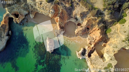 Image of Top view of coast rocks