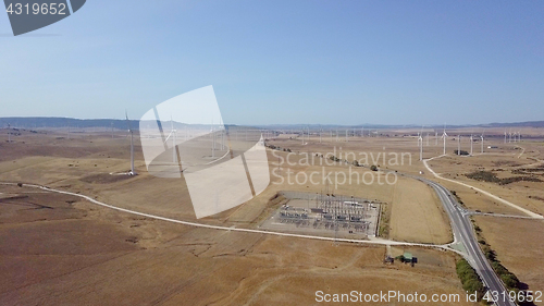 Image of Aerial view of plantations in desert