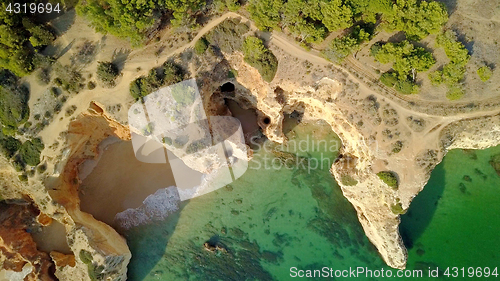 Image of Top view of coastline landscape