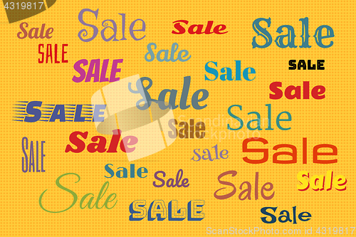 Image of Sales background with color text