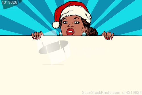 Image of African Santa girl with copy space poster