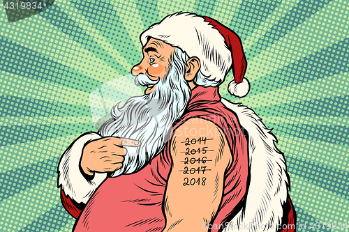 Image of Santa Claus with tattoos 2018