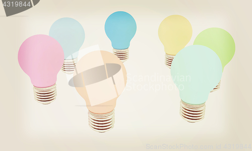 Image of lamps. 3D illustration. Vintage style.