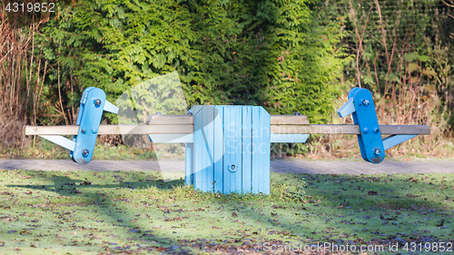 Image of Old wooden seesaw