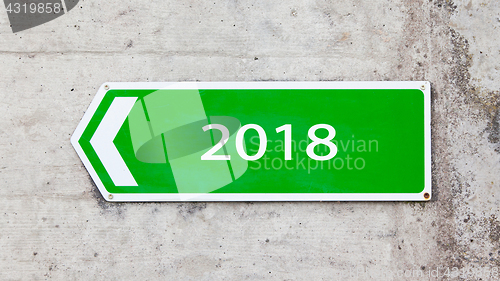 Image of Green sign - New year - 2018