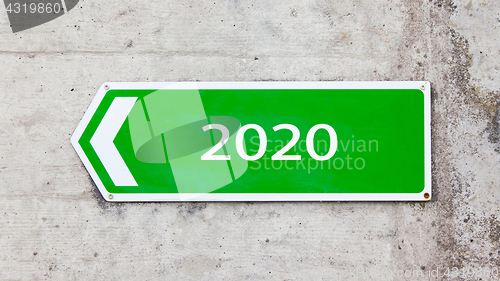 Image of Green sign - New year - 2020