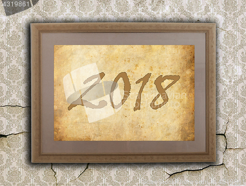 Image of Old frame with brown paper - 2018