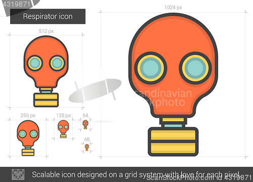 Image of Respirator line icon.