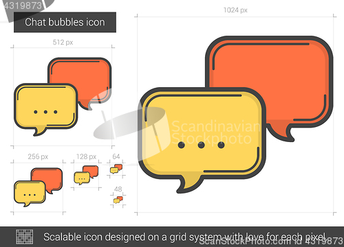 Image of Chat bubbles line icon.