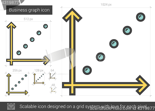 Image of Business graph line icon.