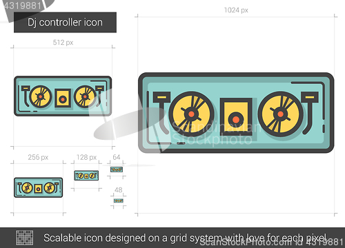 Image of Dj controller line icon.