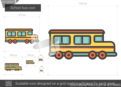 Image of School bus line icon.