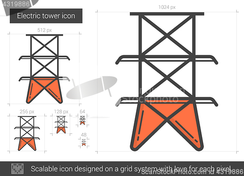 Image of Electric tower line icon.