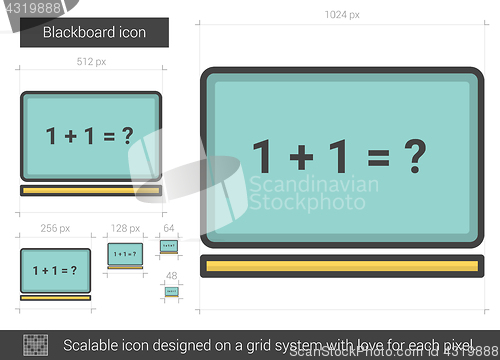 Image of Blackboard line icon.