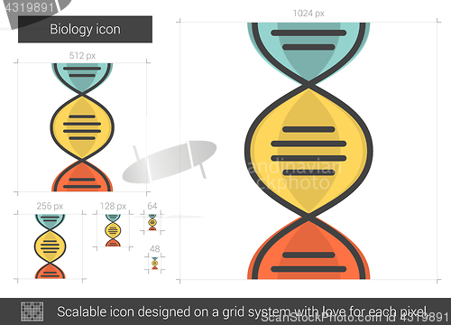 Image of Biology line icon.