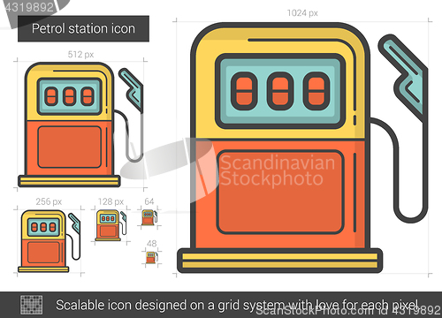 Image of Petrol station line icon.