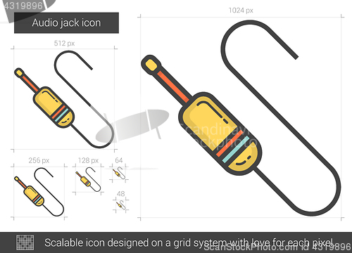 Image of Audio jack line icon.