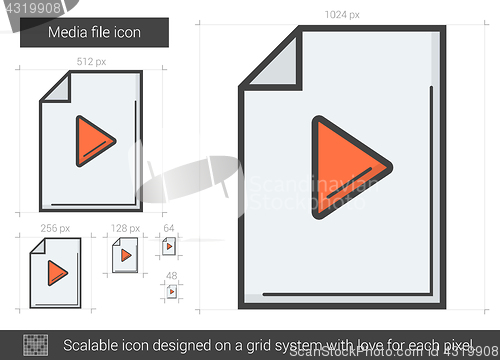 Image of Media file line icon.